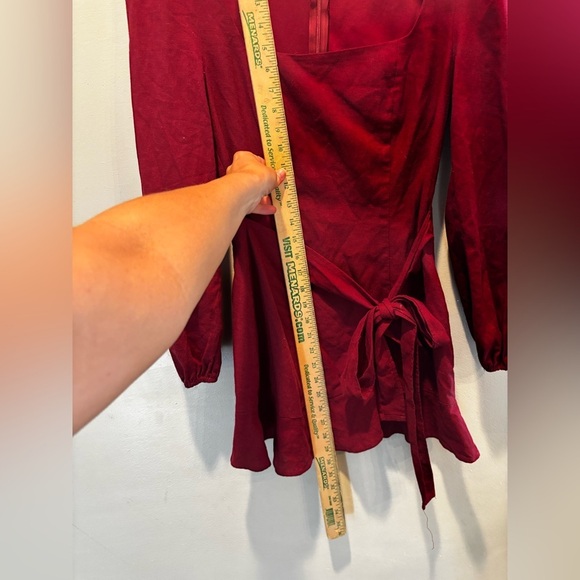 Princess Polly Red Sheath Mini Dress with Bishop Sleeves short fall euro summer - Picture 10 of 14